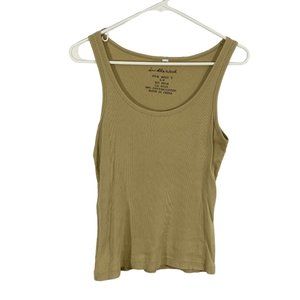 In The Wash Womens Beige Sleeveless Scoop Neck Ribbed Pullover Tank Top Size S